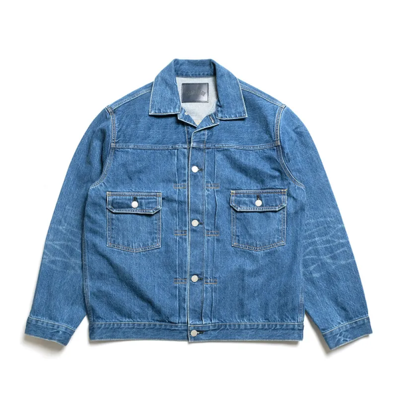 BLUE BLUE - JK02 MOD supima Selvedge Denim 2nd Type Trucker Jacket - FADE WASH - 1009866 sold by Hinoya