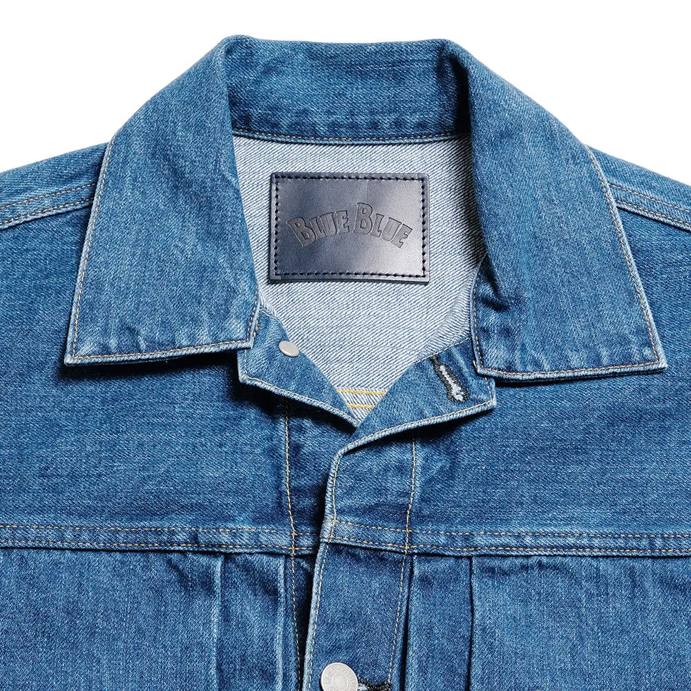 BLUE BLUE - JK02 MOD supima Selvedge Denim 2nd Type Trucker Jacket - FADE WASH - 1009866 sold by Hinoya product image thumbnail 3