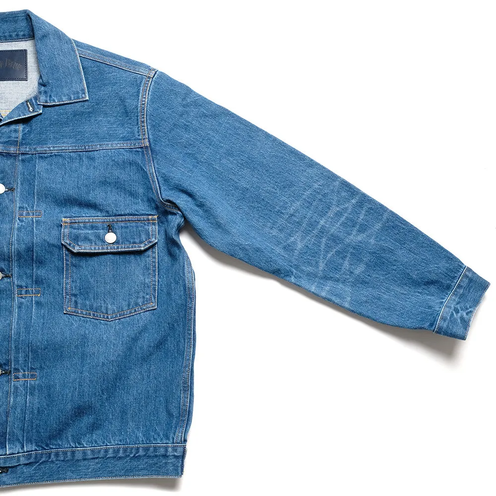 BLUE BLUE - JK02 MOD supima Selvedge Denim 2nd Type Trucker Jacket - FADE WASH - 1009866 sold by Hinoya product image thumbnail 4