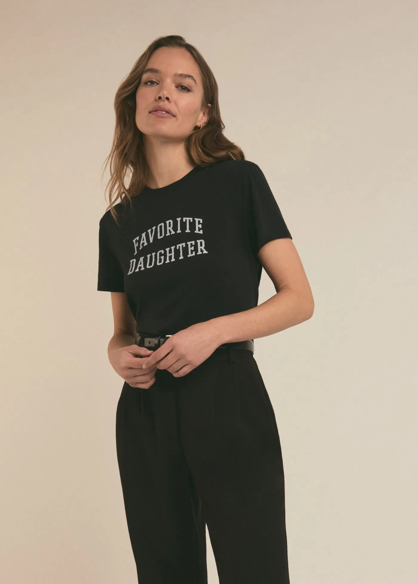 THE CROPPED COLLEGIATE TEE sold by Favorite Daughter