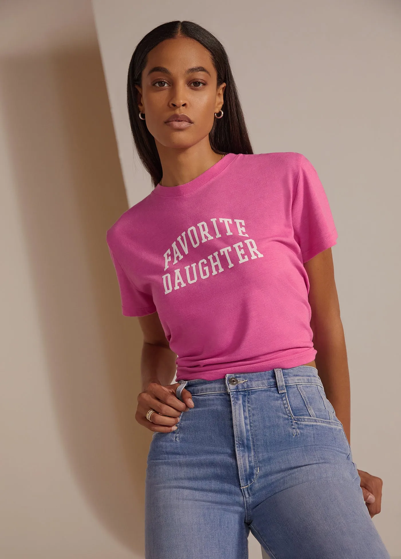 THE CROPPED COLLEGIATE TEE sold by Favorite Daughter