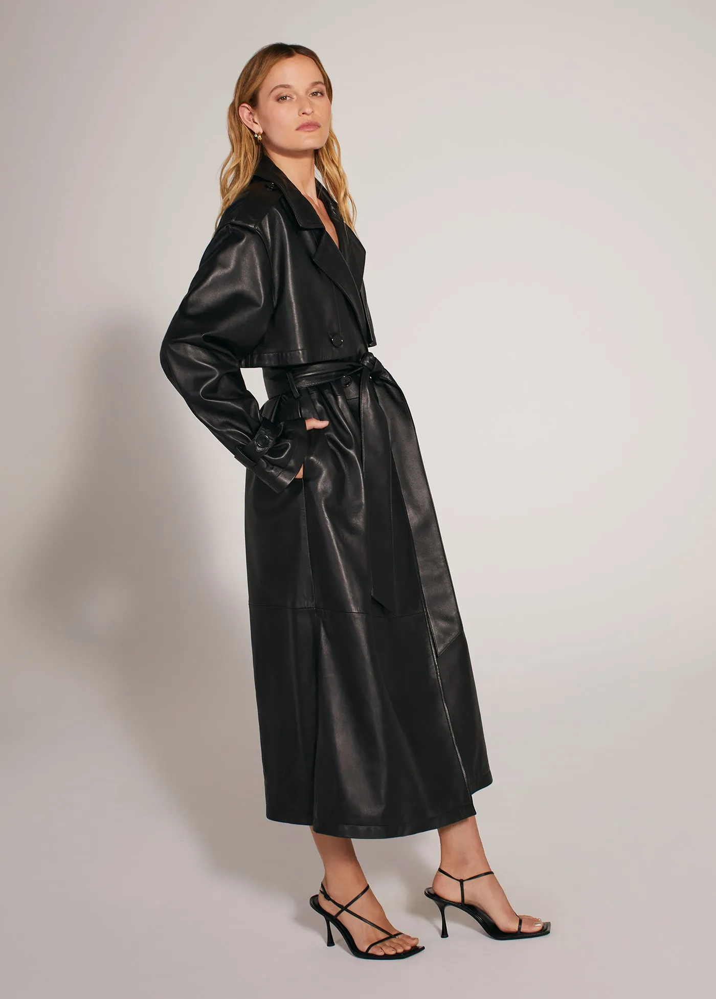 THE CHARLES LEATHER TRENCH sold by Favorite Daughter product image thumbnail 3