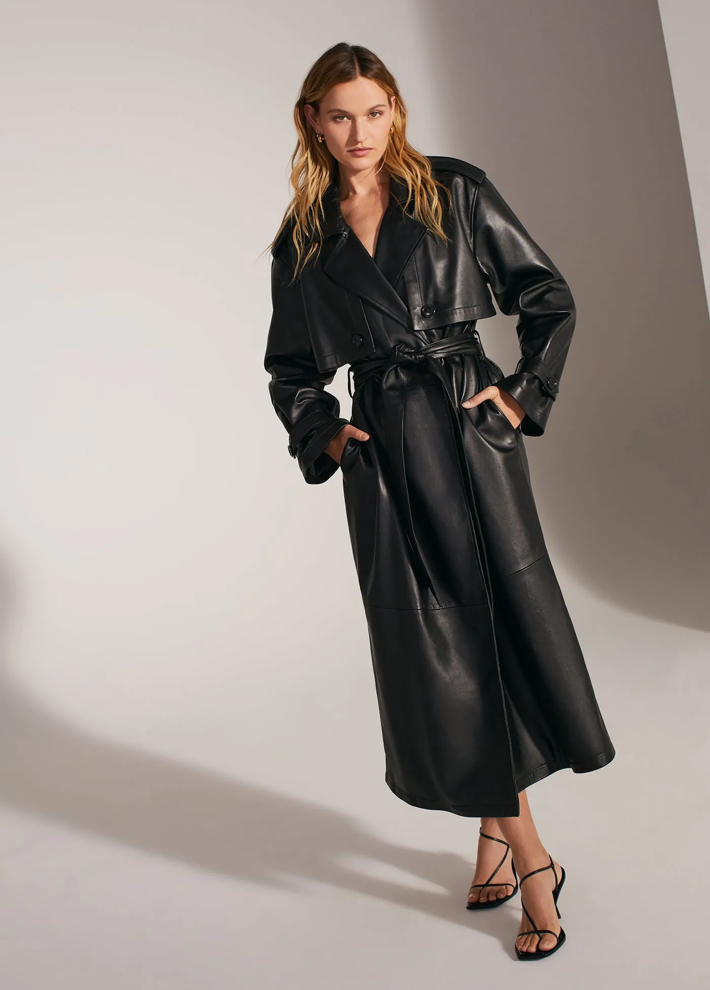 THE CHARLES LEATHER TRENCH sold by Favorite Daughter