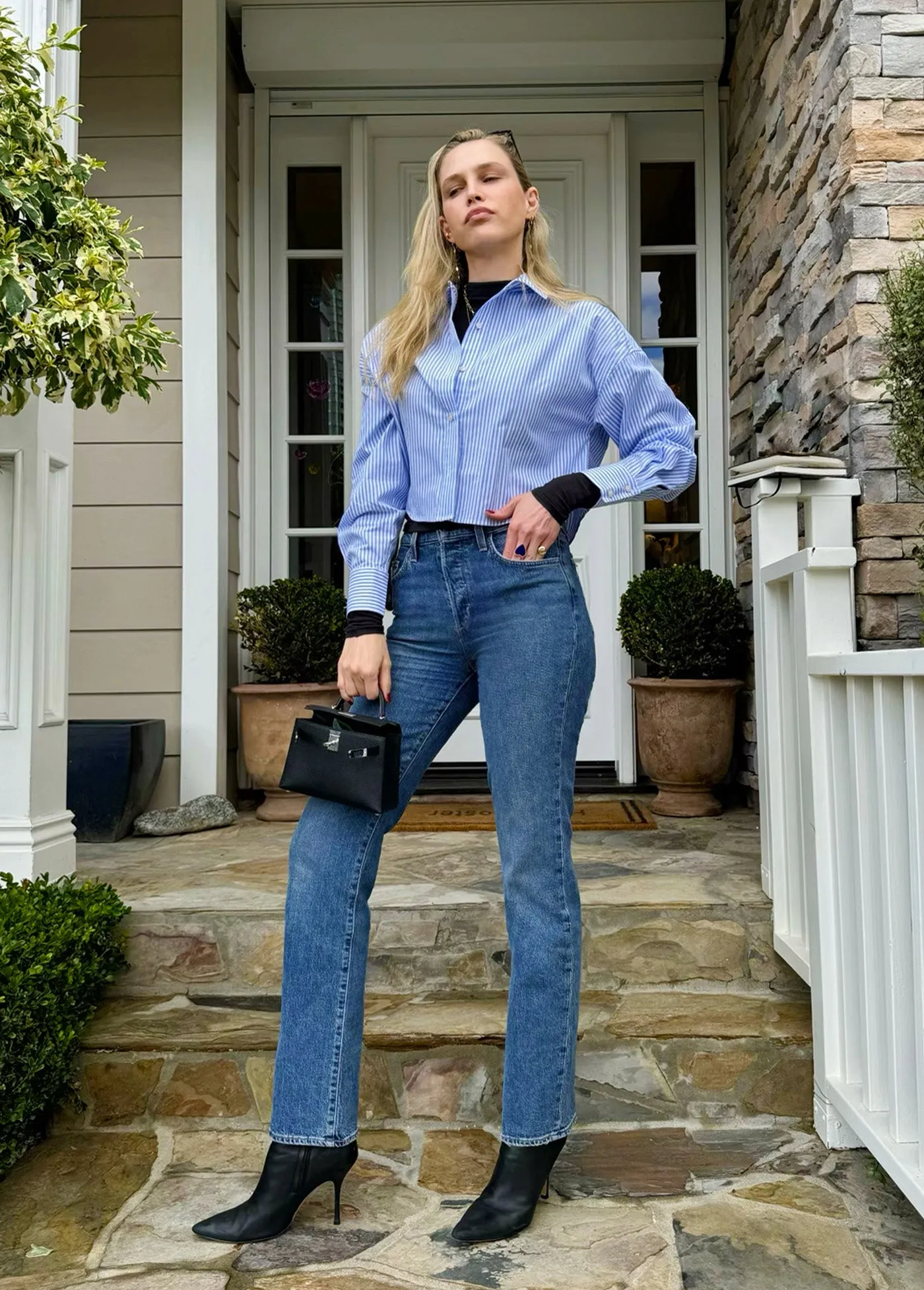 THE CROP EX-BOYFRIEND SHIRT sold by Favorite Daughter product image thumbnail 3