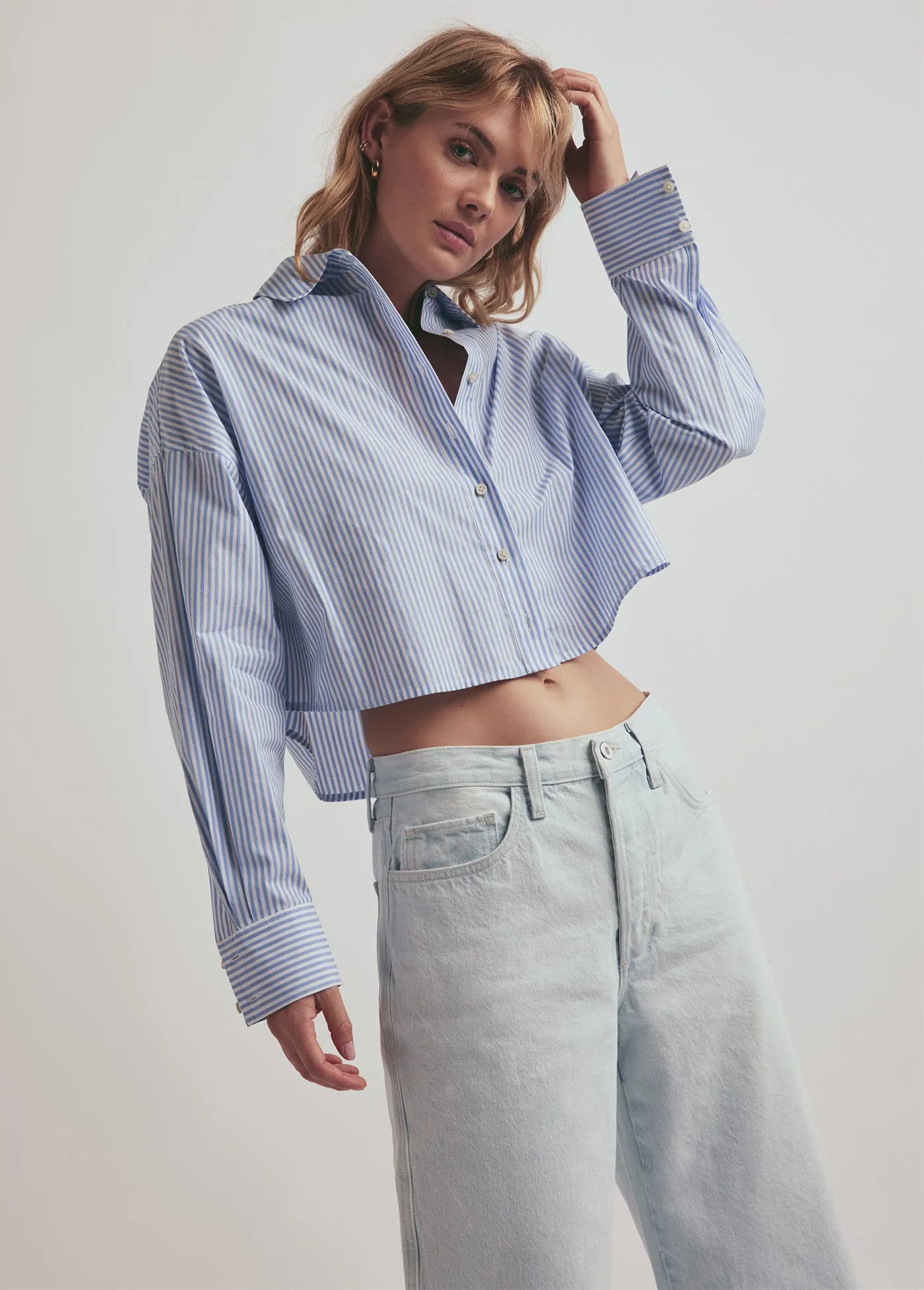 THE CROP EX-BOYFRIEND SHIRT sold by Favorite Daughter product image thumbnail 2