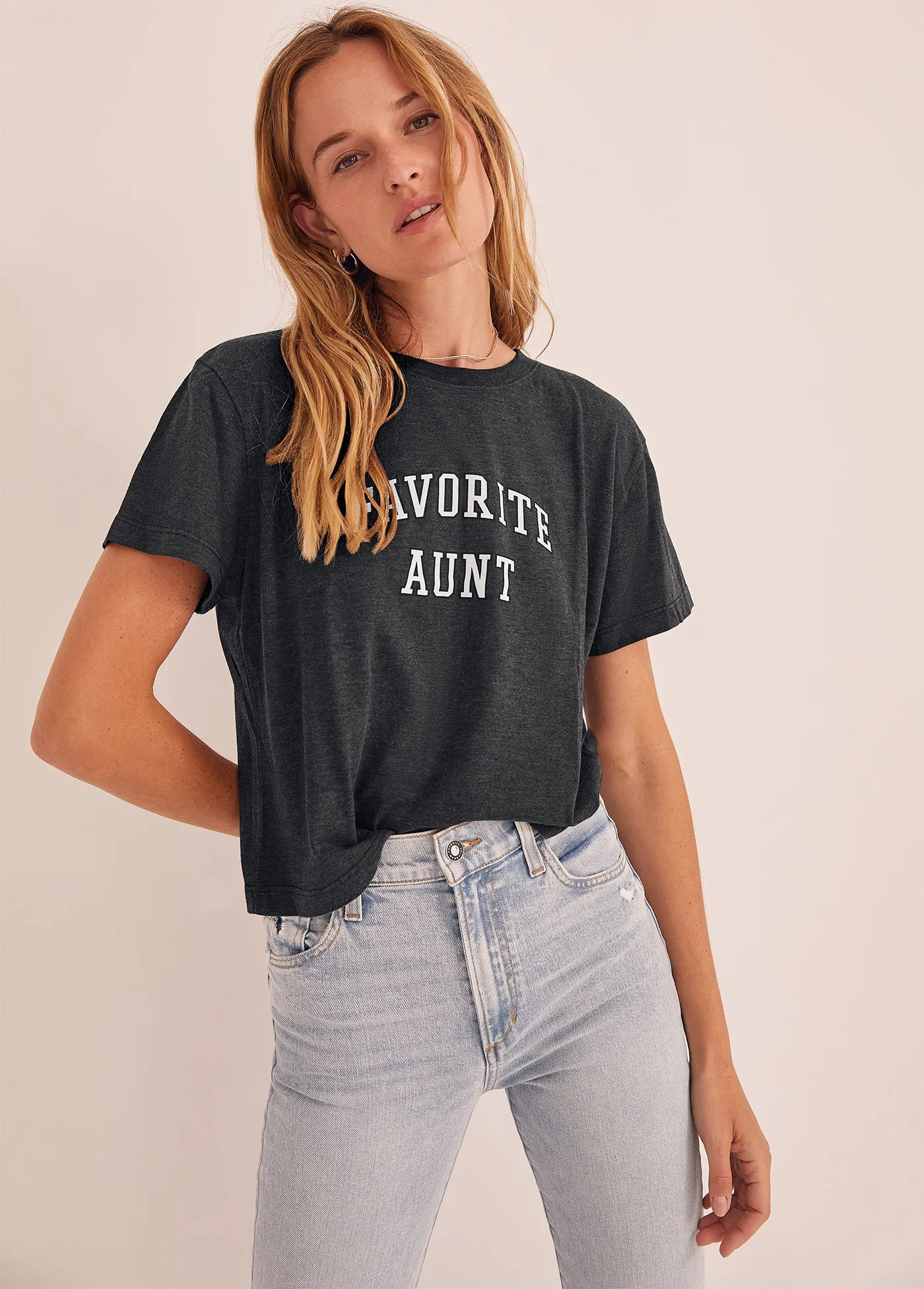 FAVORITE AUNT CROPPED COLLEGIATE TEE sold by Favorite Daughter product image thumbnail 2