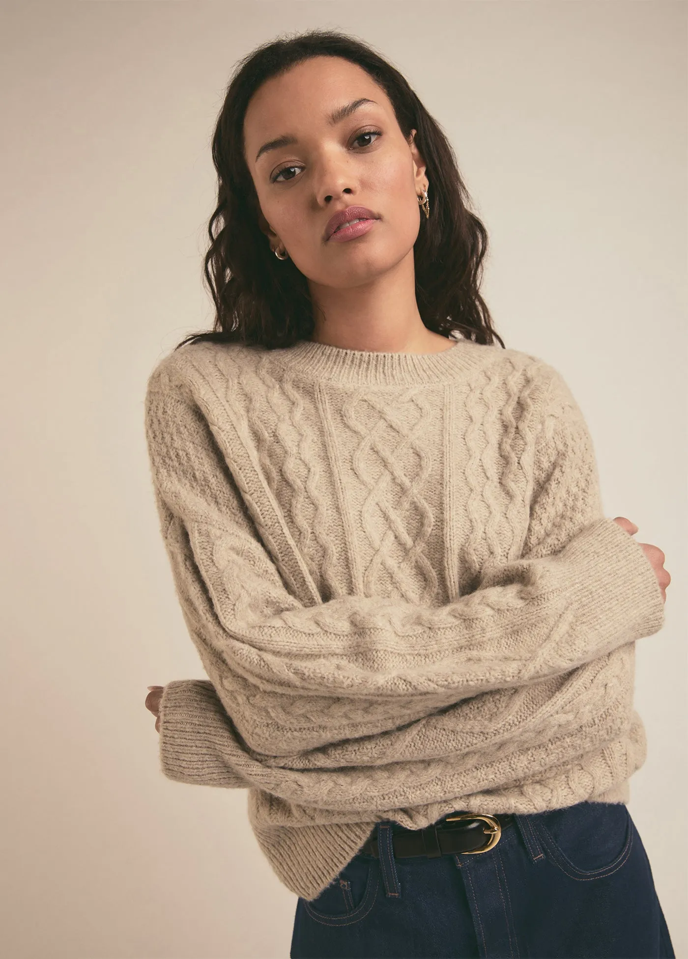 THE OVERSIZED CABLE SWEATER sold by Favorite Daughter product image thumbnail 3