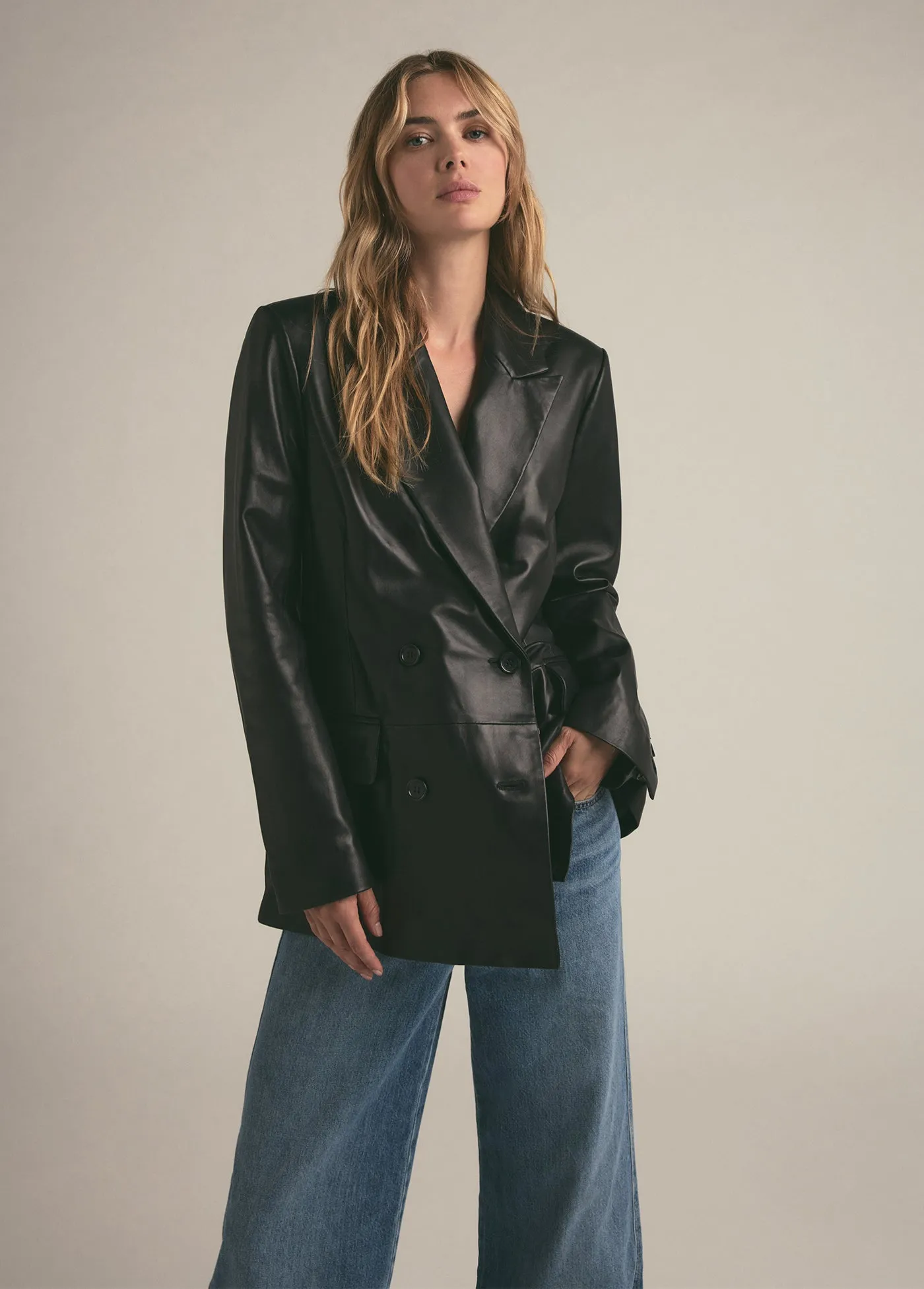 THE AGNES LEATHER BLAZER sold by Favorite Daughter product image thumbnail 2