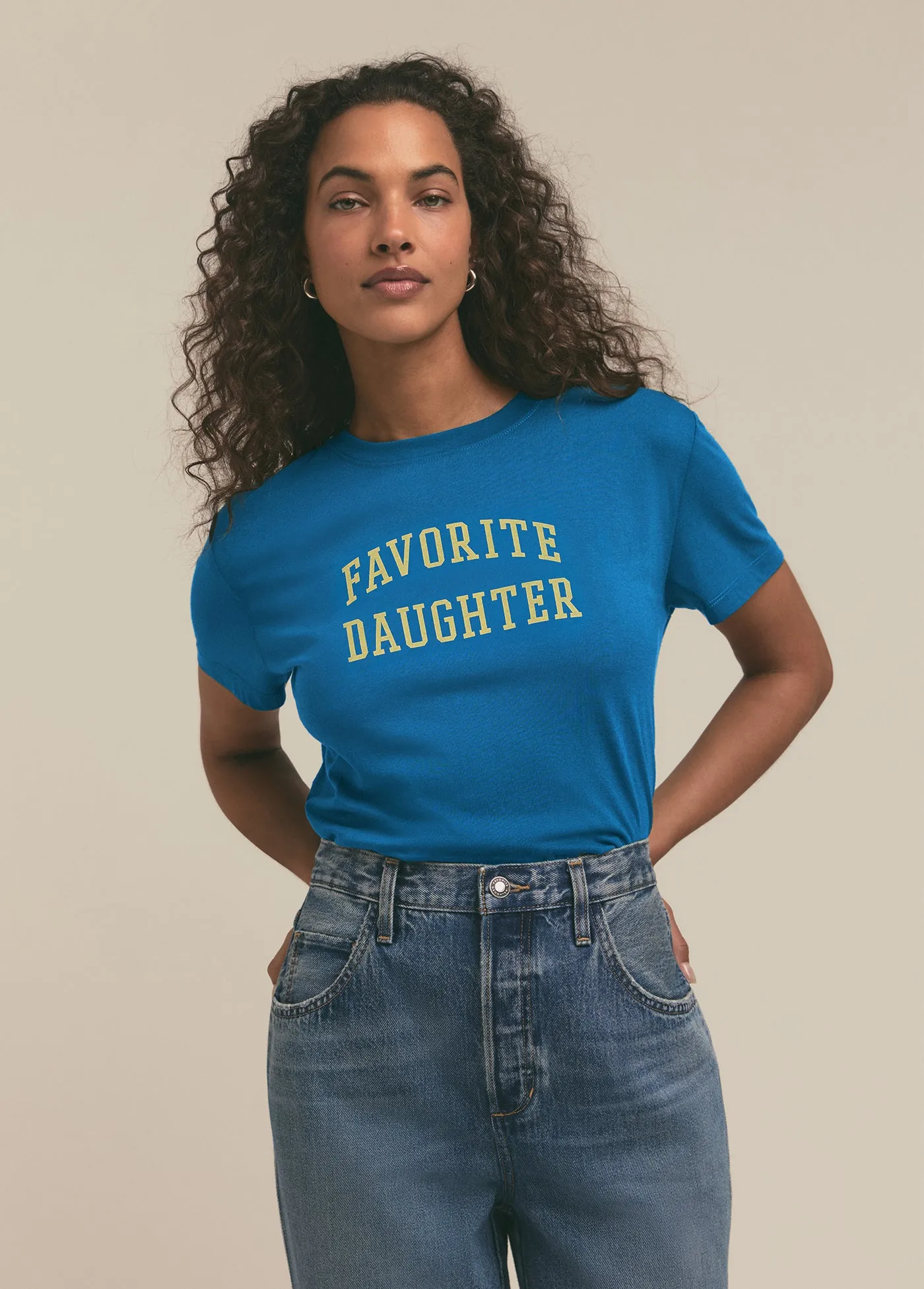 THE CROPPED COLLEGIATE TEE sold by Favorite Daughter
