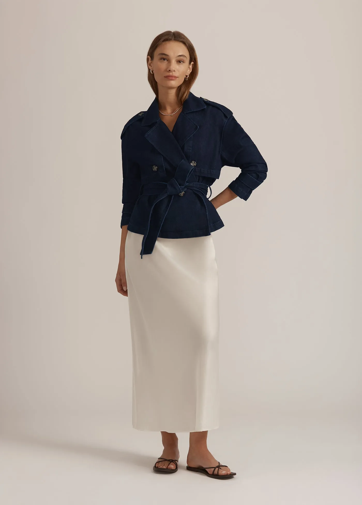 THE CROPPED CHARLES TRENCH sold by Favorite Daughter product image thumbnail 4