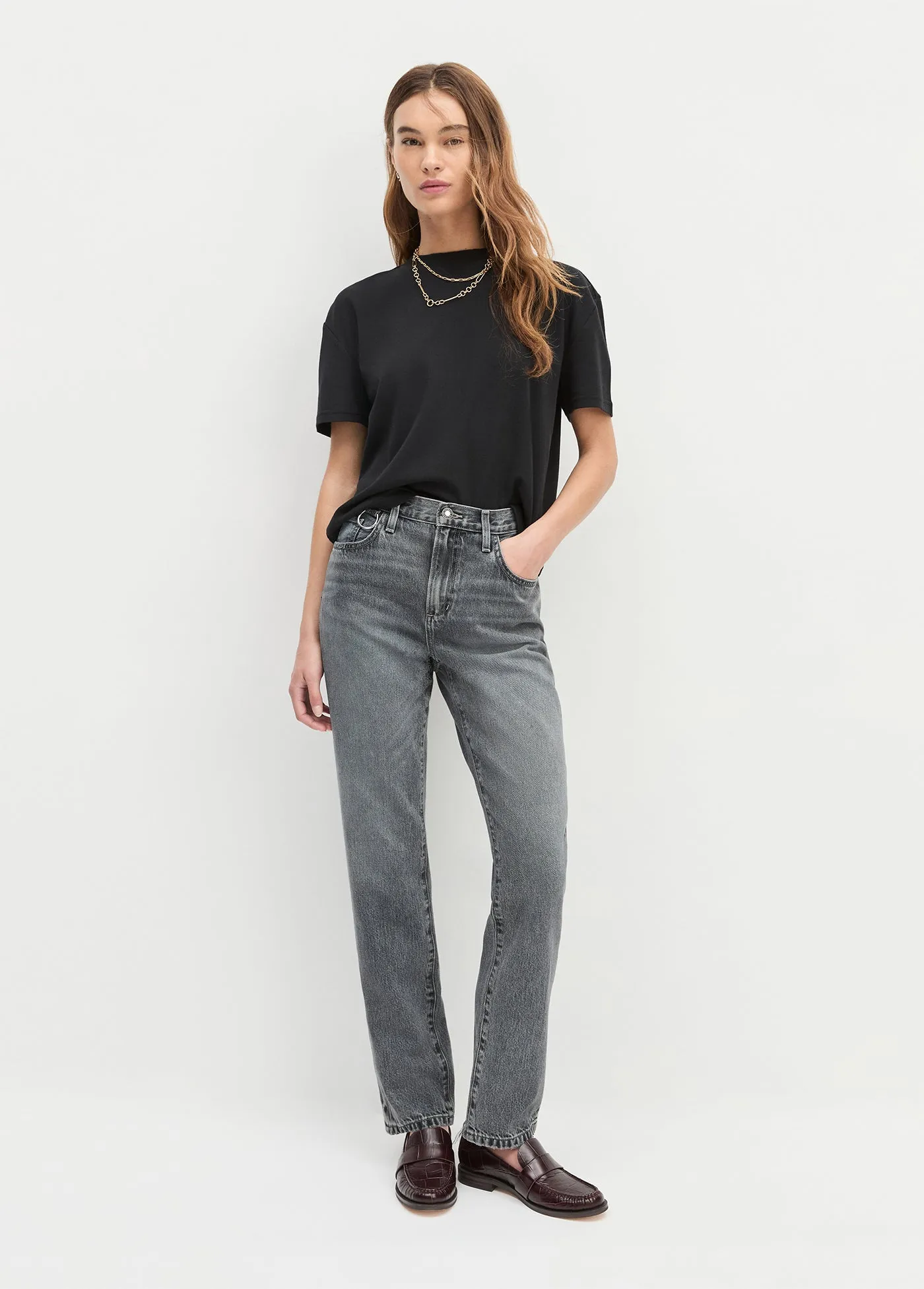 THE MIKAELA LOW SLUNG LONG SLIM STRAIGHT sold by Favorite Daughter