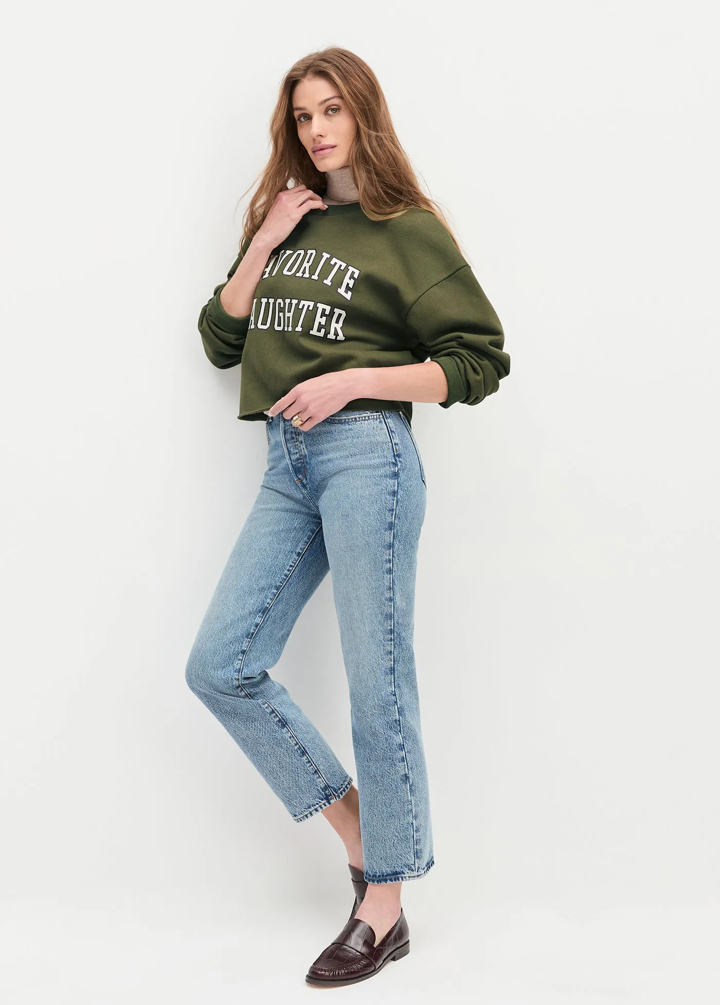 THE CROPPED COLLEGIATE SWEATSHIRT sold by Favorite Daughter product image thumbnail 3