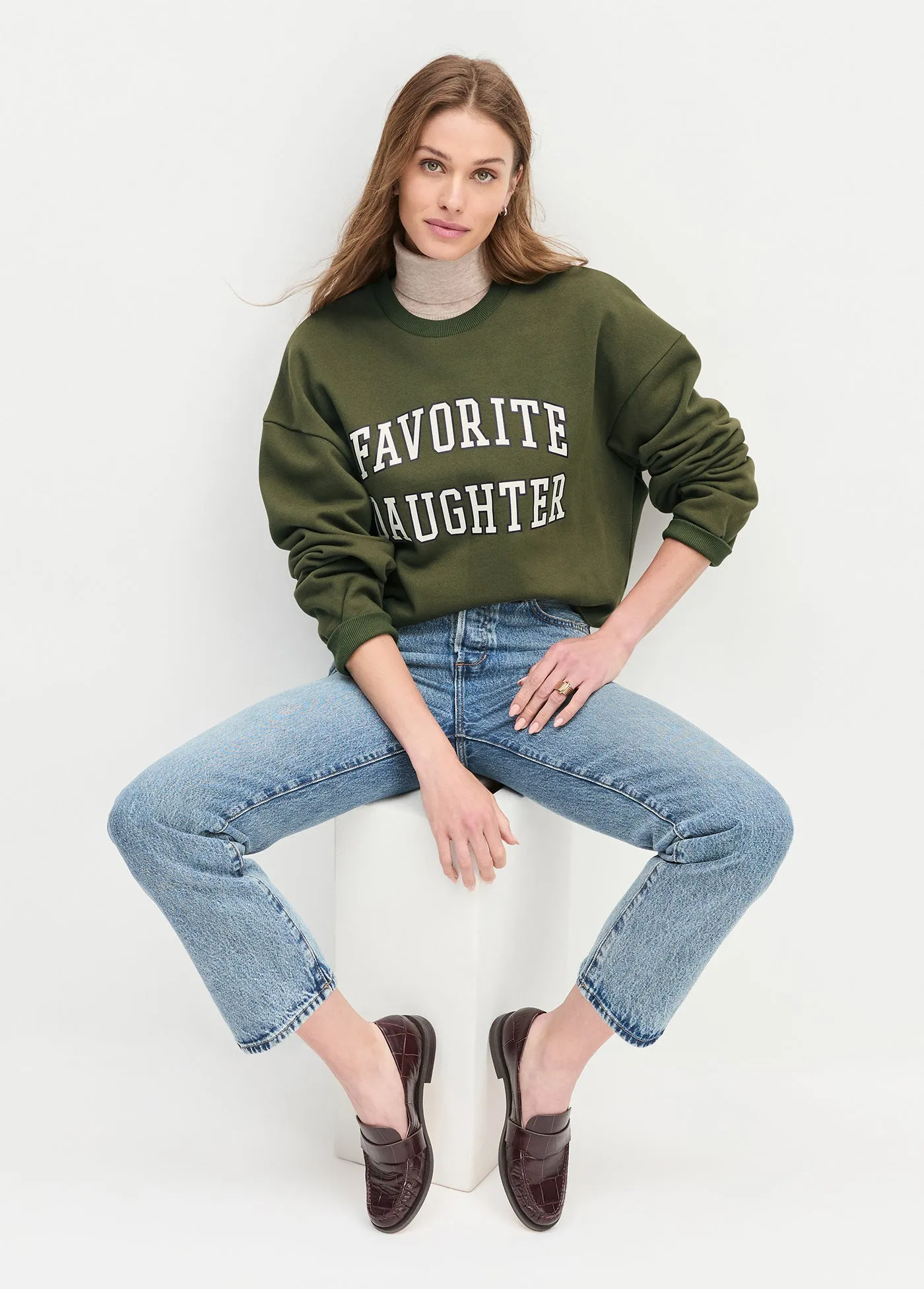THE CROPPED COLLEGIATE SWEATSHIRT sold by Favorite Daughter product image thumbnail 4