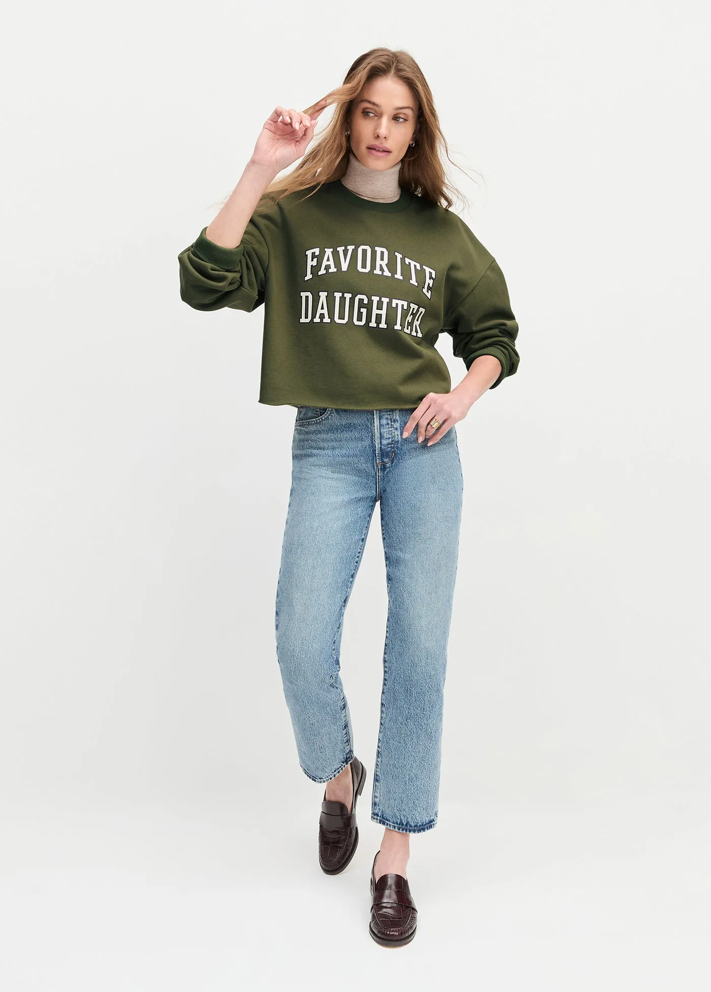 THE CROPPED COLLEGIATE SWEATSHIRT sold by Favorite Daughter product image thumbnail 2
