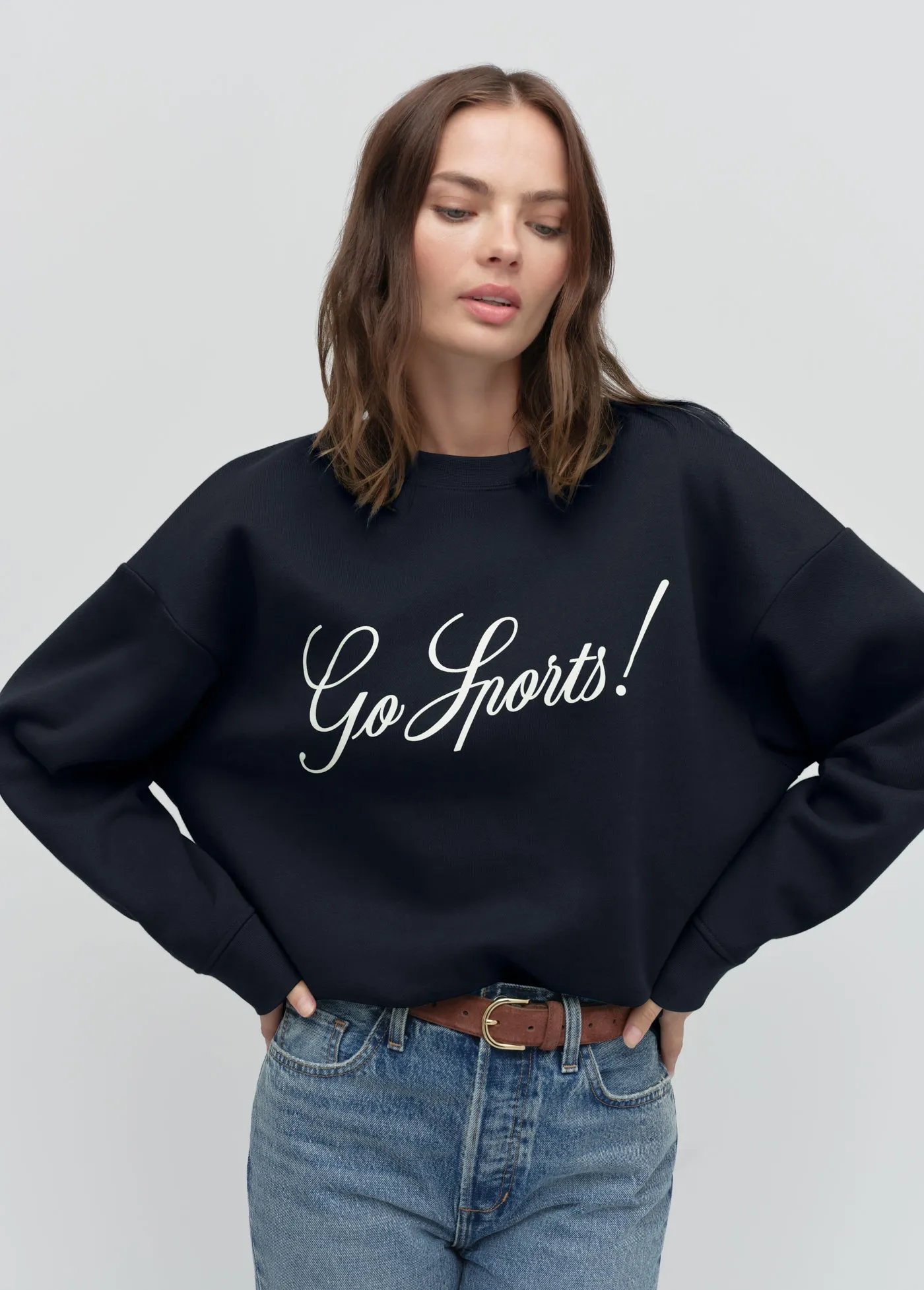 THE GO SPORTS SCRIPT SWEATSHIRT sold by Favorite Daughter