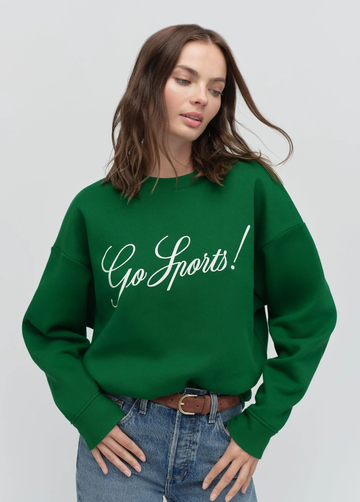 THE GO SPORTS SCRIPT SWEATSHIRT sold by Favorite Daughter