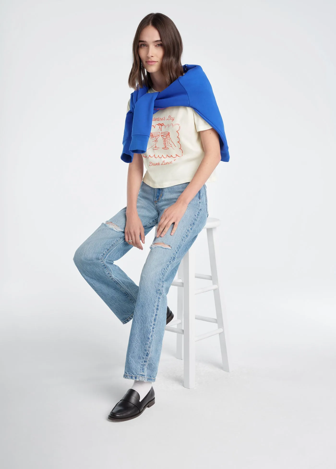 THE CROPPED DRUNK LUNCH TEE sold by Favorite Daughter product image thumbnail 2