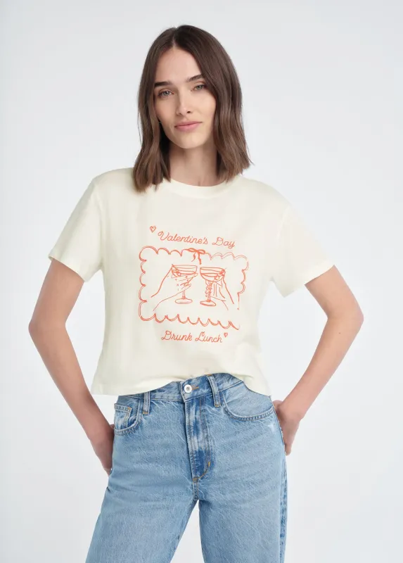 THE CROPPED DRUNK LUNCH TEE sold by Favorite Daughter