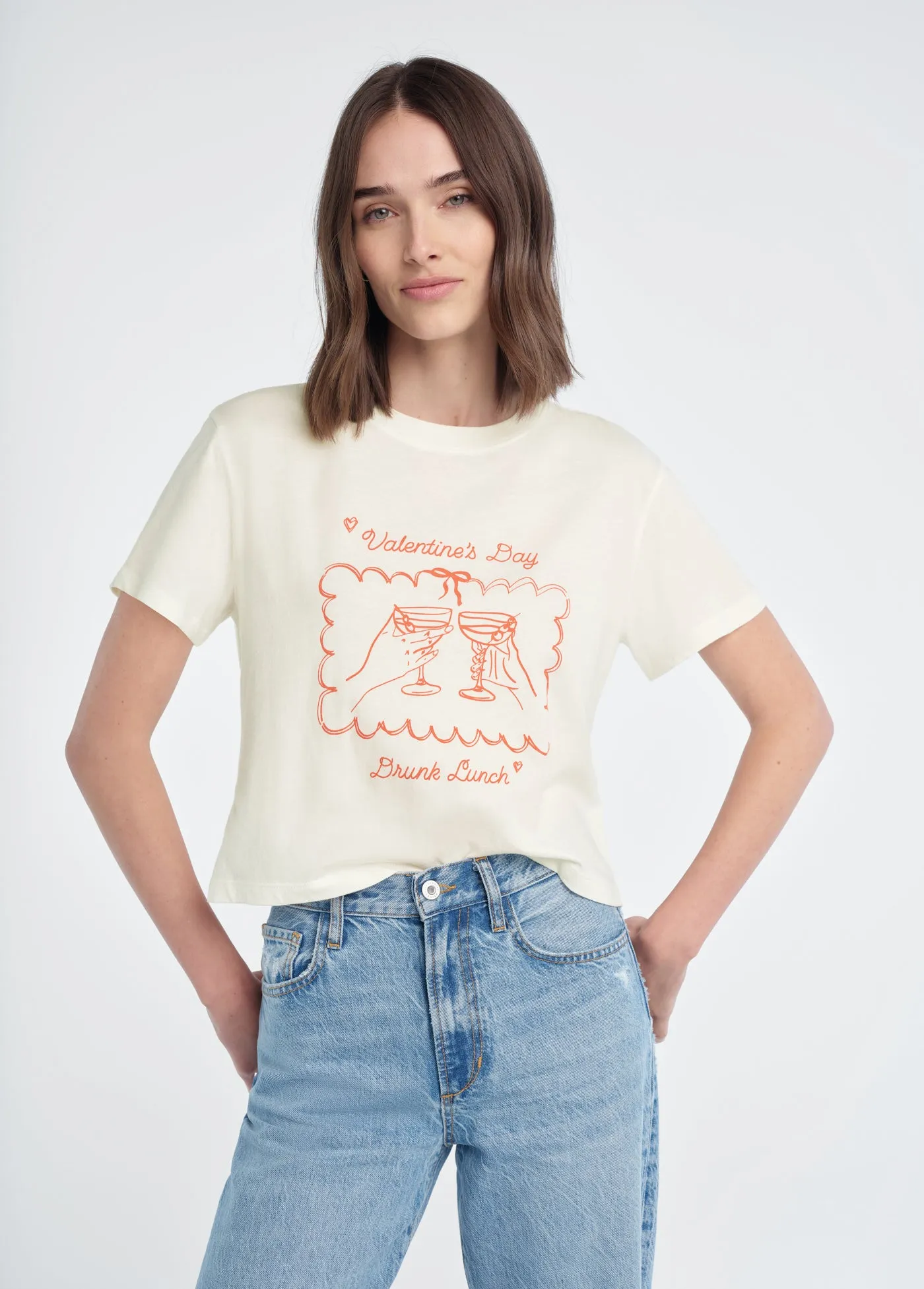 THE CROPPED DRUNK LUNCH TEE sold by Favorite Daughter