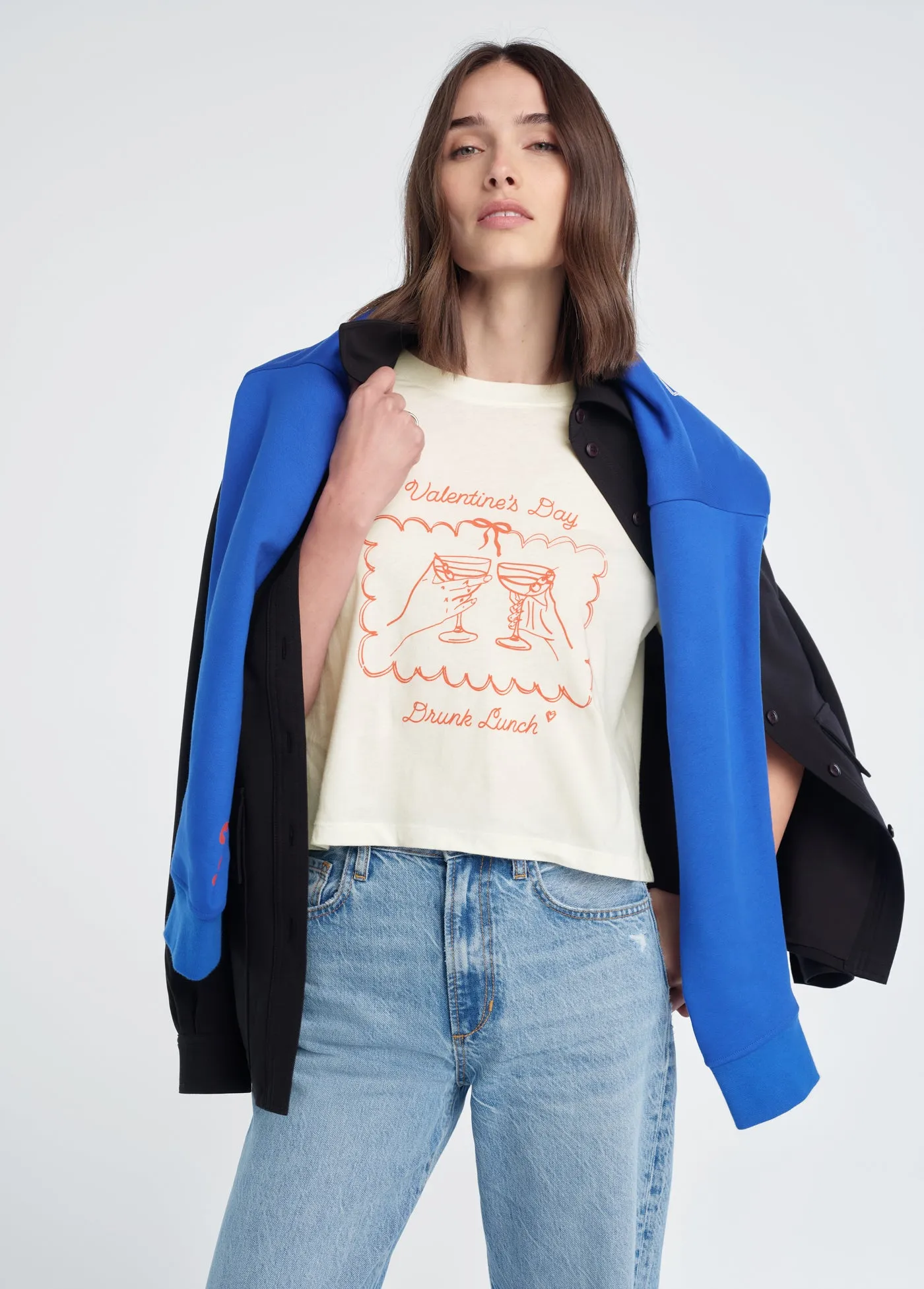THE CROPPED DRUNK LUNCH TEE sold by Favorite Daughter product image thumbnail 4