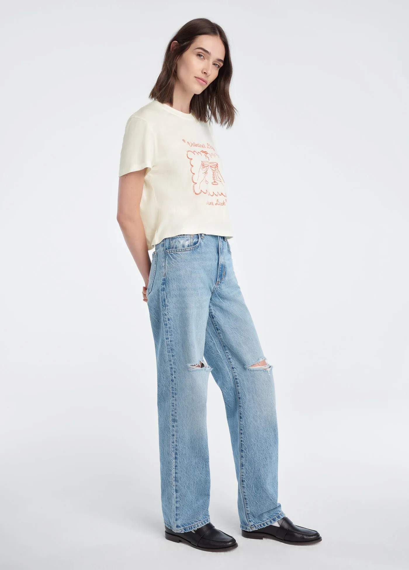 THE CROPPED DRUNK LUNCH TEE sold by Favorite Daughter product image thumbnail 5