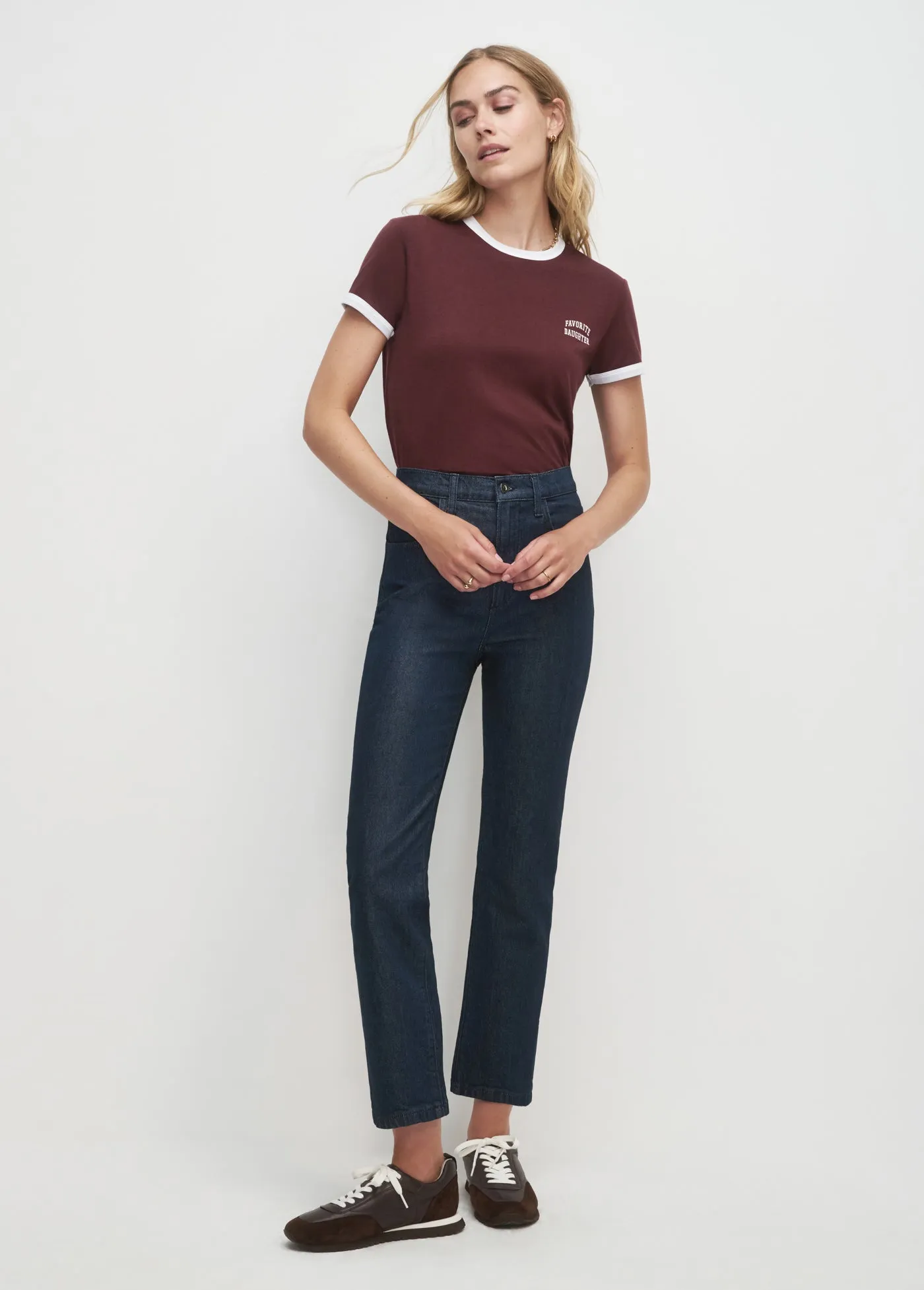 THE CROPPED FAVORITE DAUGHTER RINGER TEE sold by Favorite Daughter