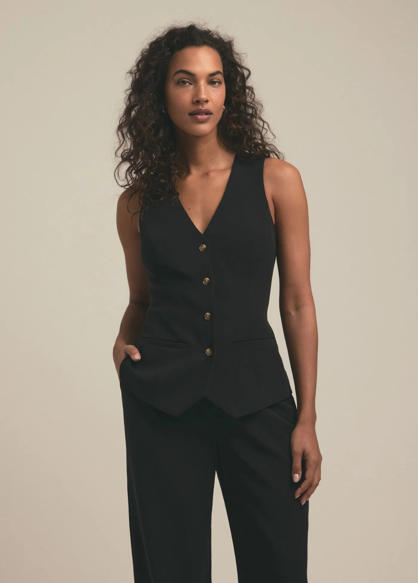 THE JONES LINEN VEST sold by Favorite Daughter