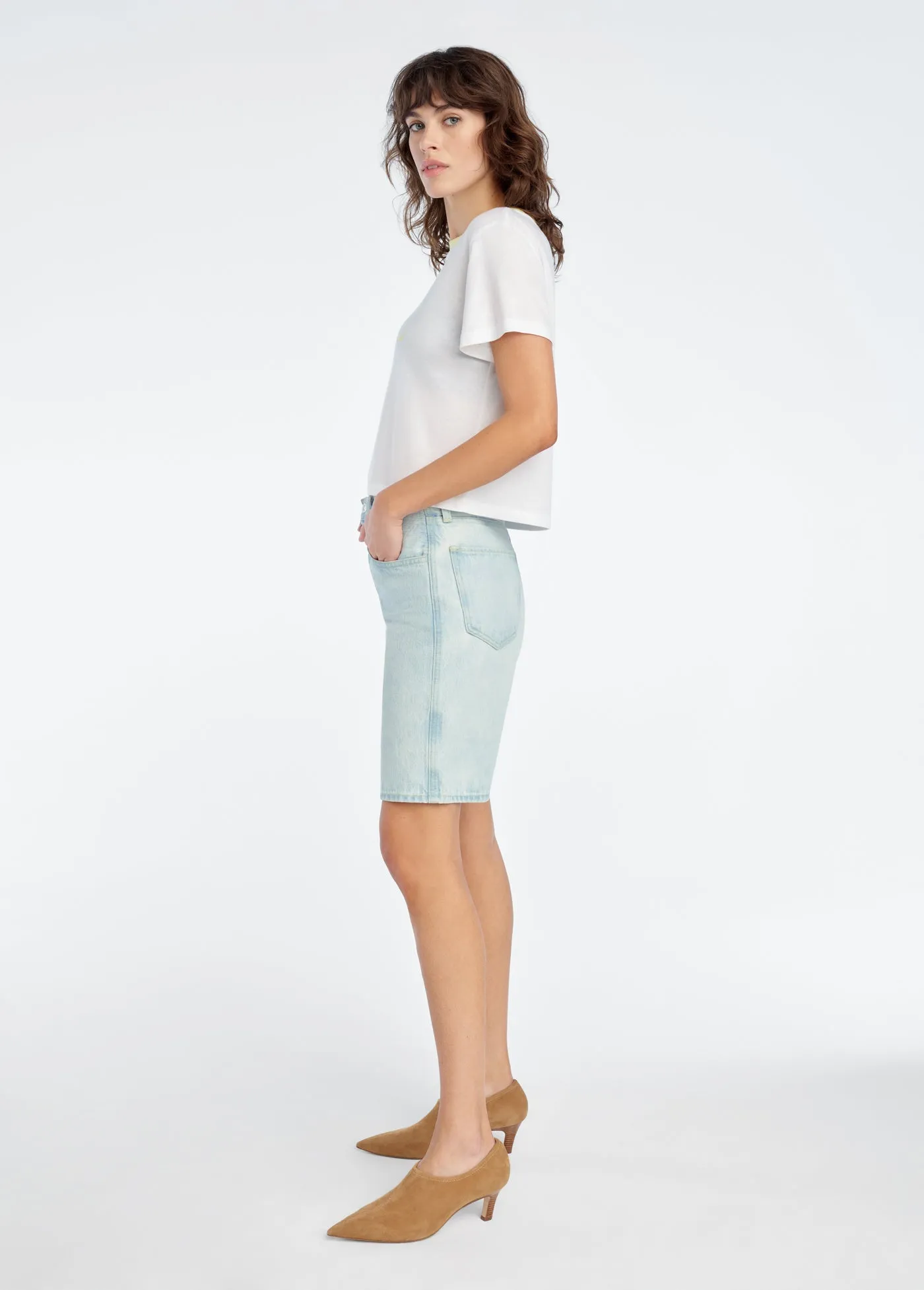 THE CROPPED UNDISCOVERED MODEL TEE sold by Favorite Daughter product image thumbnail 3