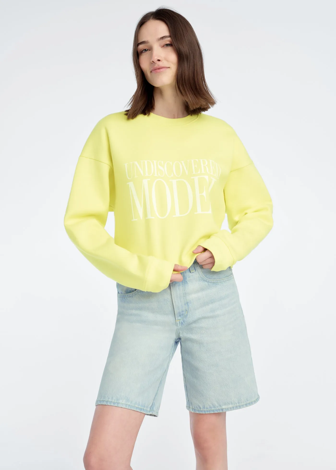 THE CROPPED UNDISCOVERED MODEL SWEATSHIRT sold by Favorite Daughter