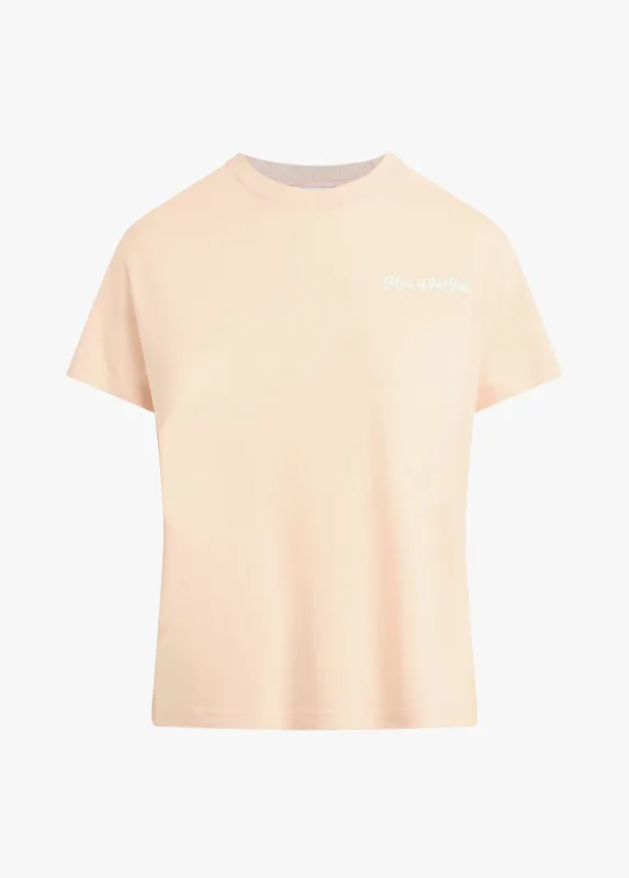 THE MOM OF THE YEAR VARSITY CHEST LOGO TEE sold by Favorite Daughter