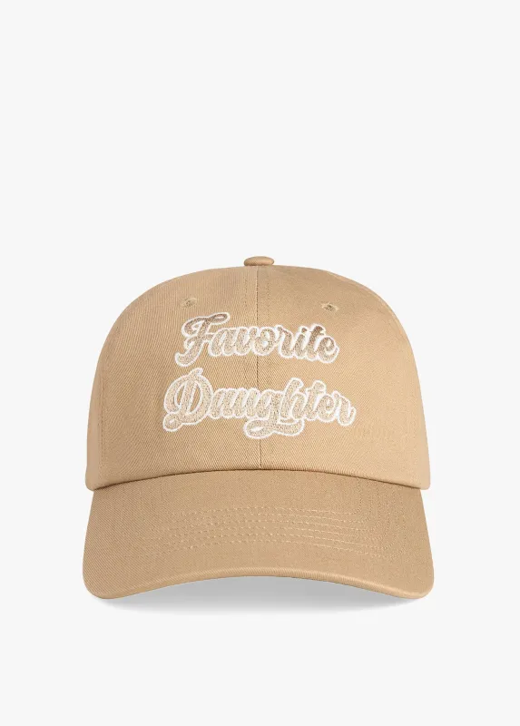 THE SCRIPT LOGO BASEBALL HAT sold by Favorite Daughter