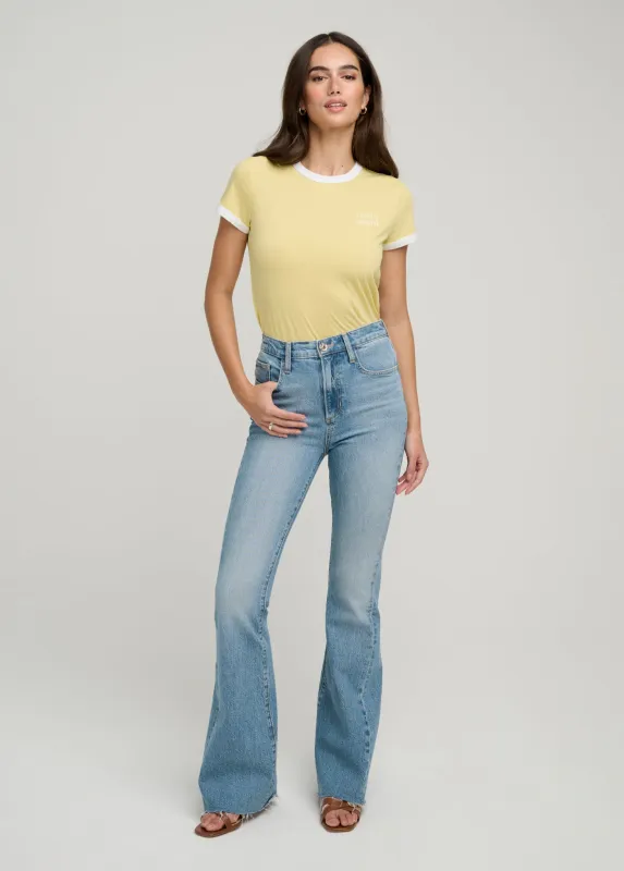 THE SHORTIE VALENTINA HIGH RISE FLARE made by Favorite Daughter