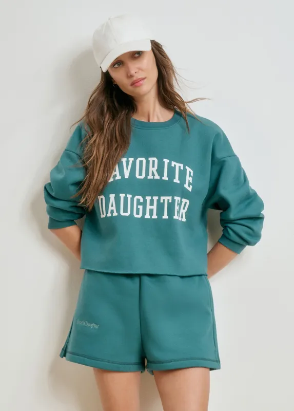 THE FAVORITE DAUGHTER EMBROIDERED SWEAT SHORT made by Favorite Daughter