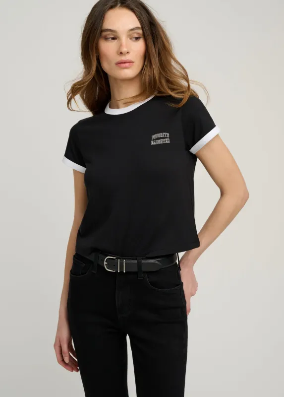 THE CROPPED FAVORITE DAUGHTER RINGER TEE made by Favorite Daughter