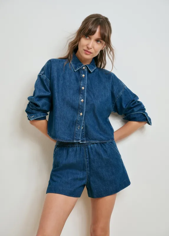 THE CROP EX-BOYFRIEND SHIRT made by Favorite Daughter