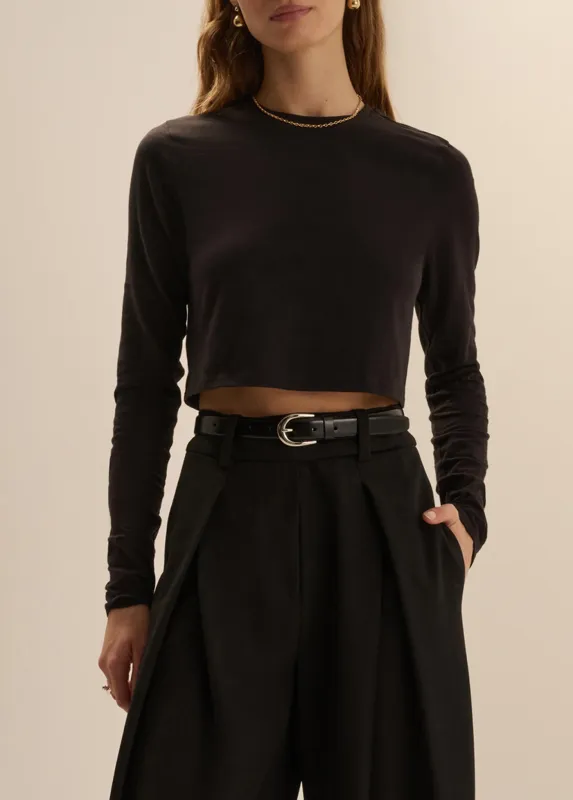 THE LONG SLEEVE LAURA CROP TOP made by Favorite Daughter