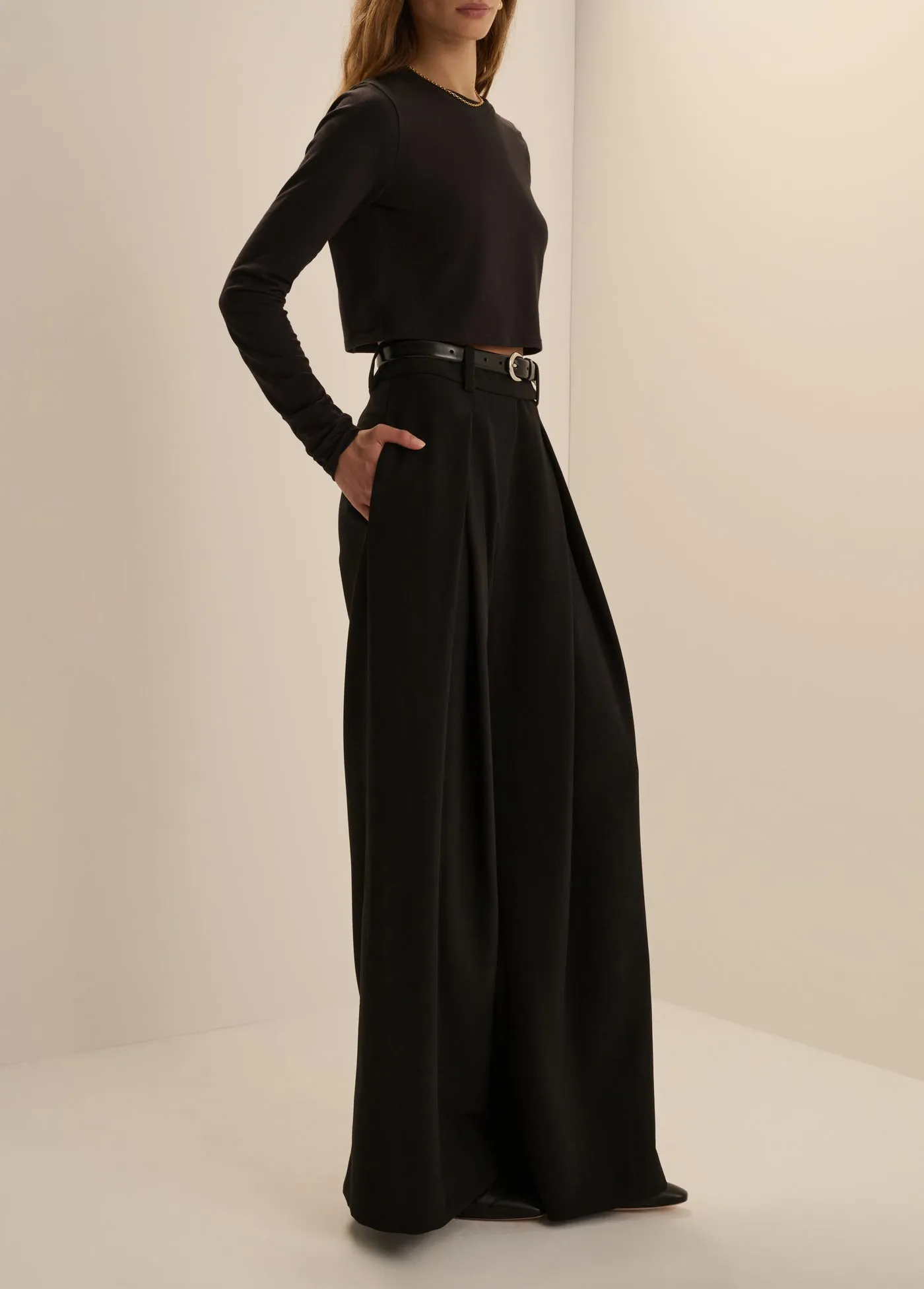 THE LONG SLEEVE LAURA CROP TOP sold by Favorite Daughter product image thumbnail 3