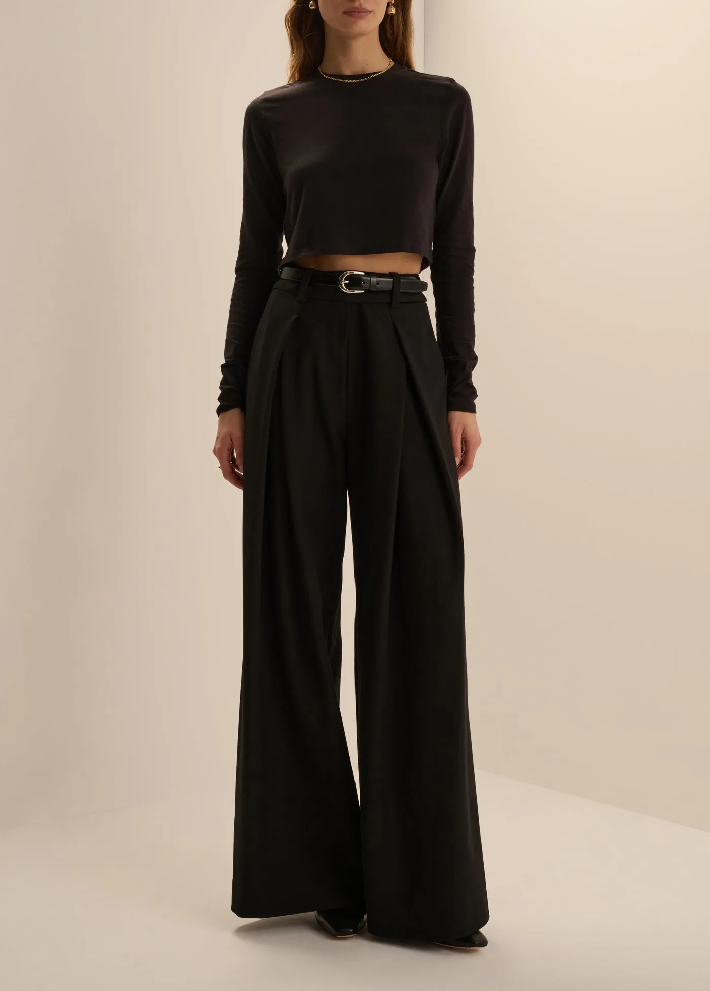 THE LONG SLEEVE LAURA CROP TOP sold by Favorite Daughter product image thumbnail 2