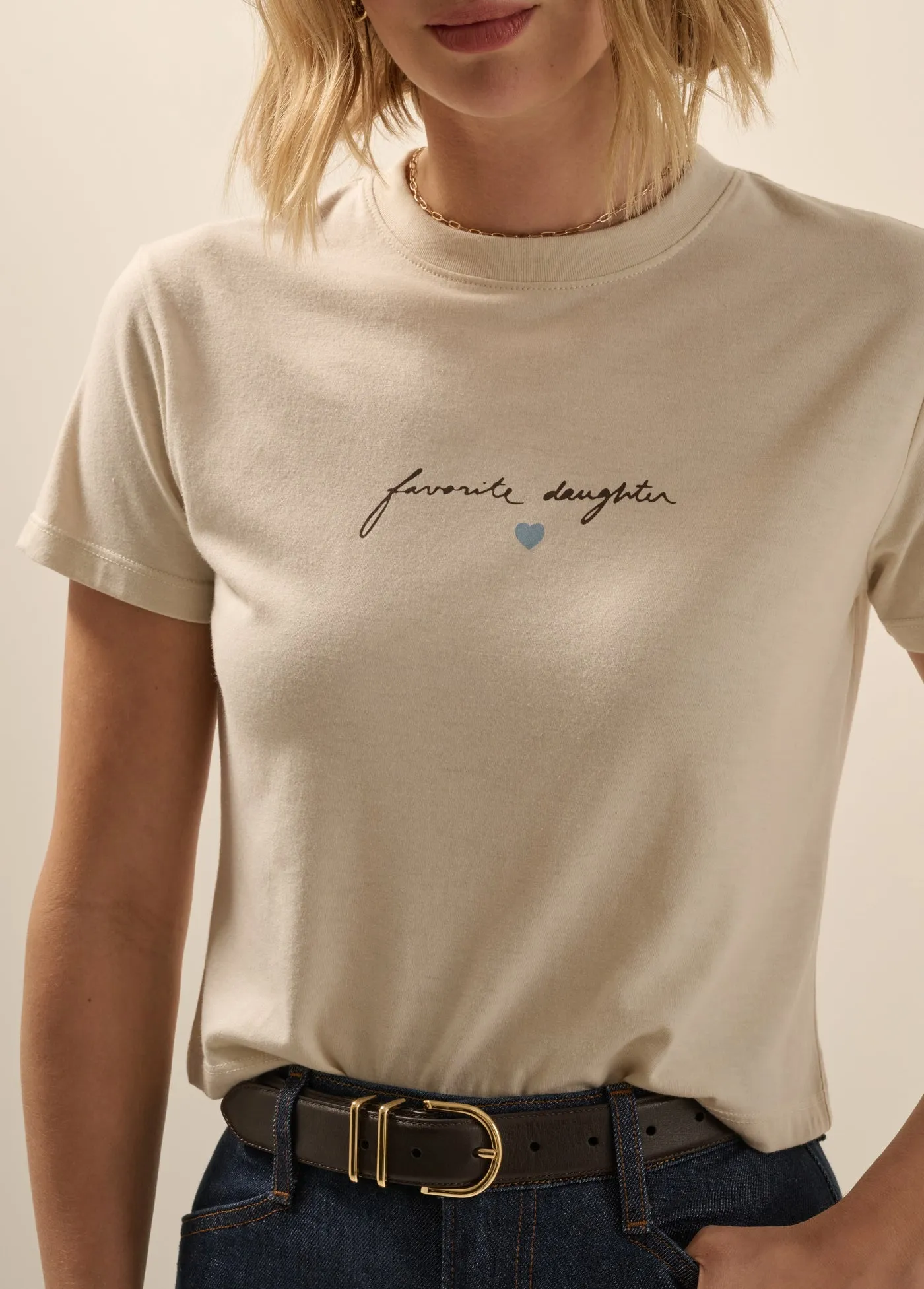 THE CROPPED SIGNATURE TEE sold by Favorite Daughter product image thumbnail 3
