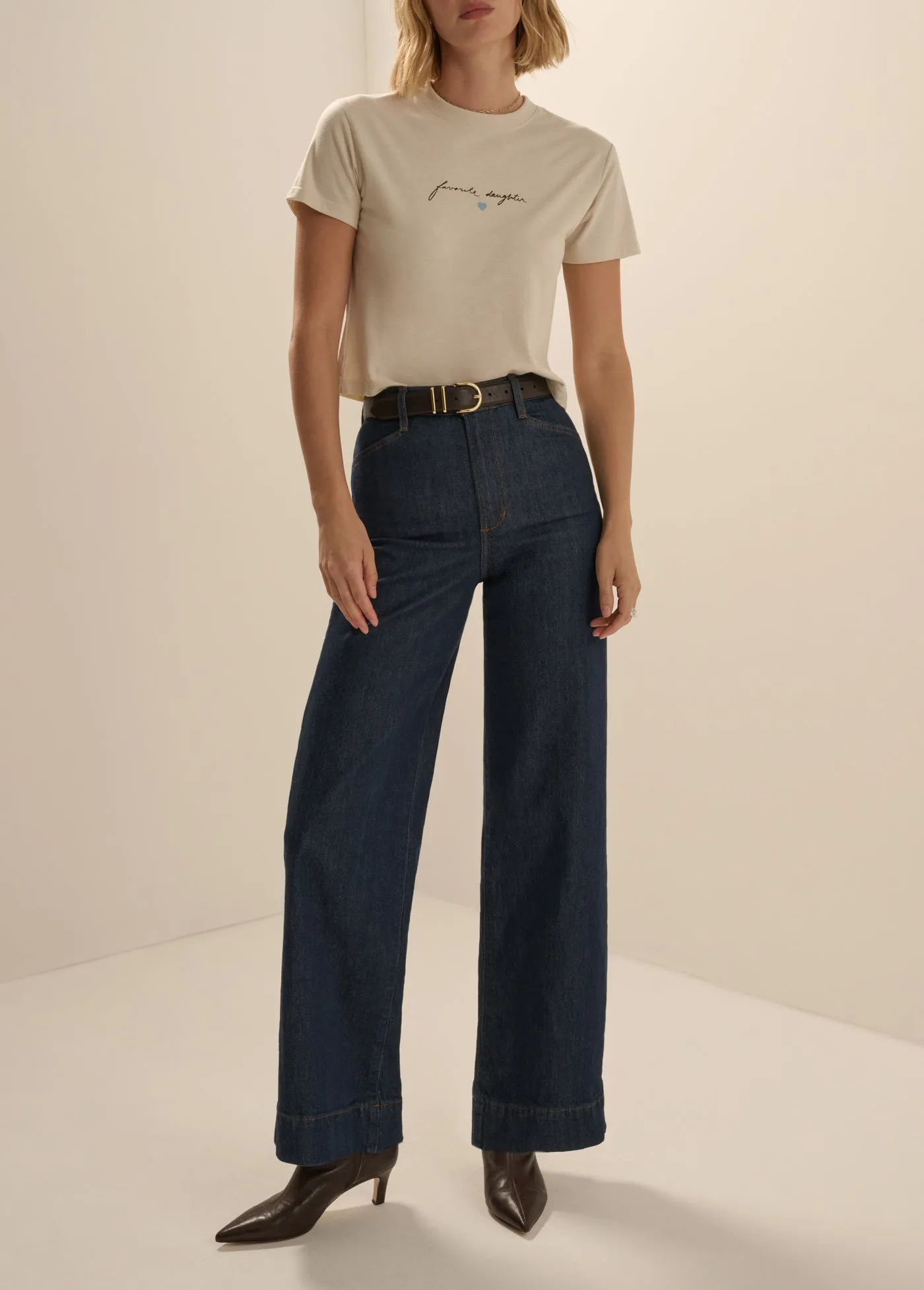 THE CROPPED SIGNATURE TEE sold by Favorite Daughter product image thumbnail 2