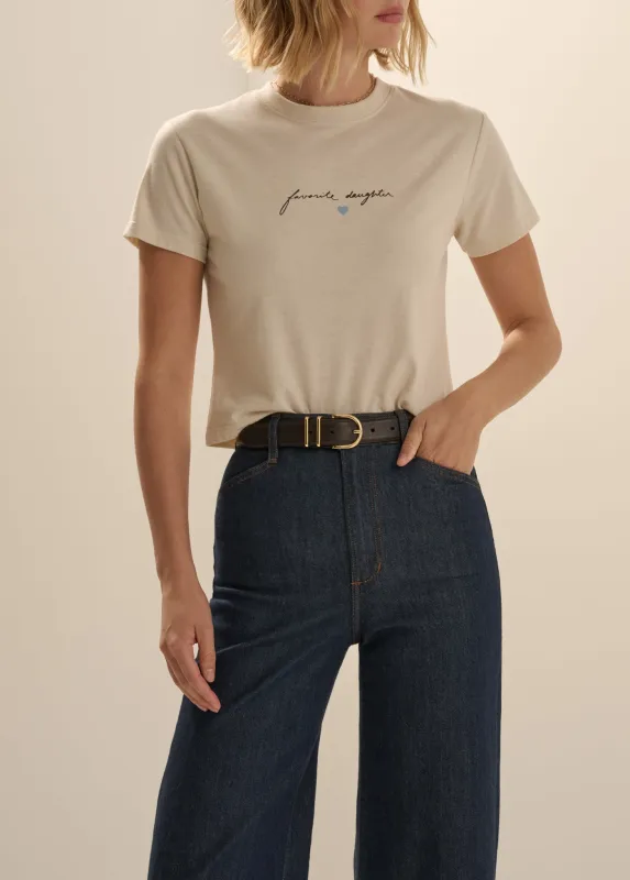 THE CROPPED SIGNATURE TEE made by Favorite Daughter
