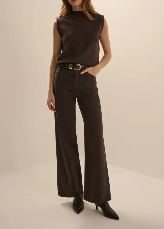THE MISCHA SUPER HIGH RISE WIDE LEG ANKLE made by Favorite Daughter