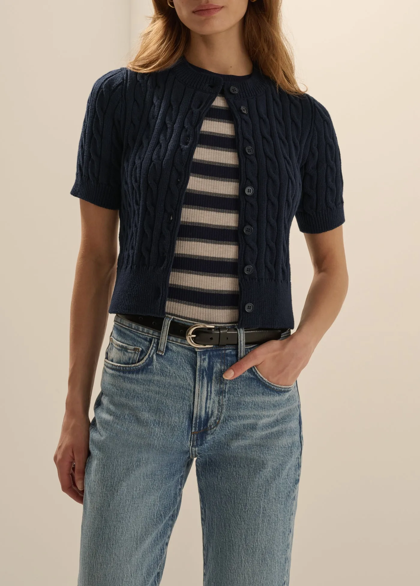 THE CAFE CABLE CARDIGAN sold by Favorite Daughter