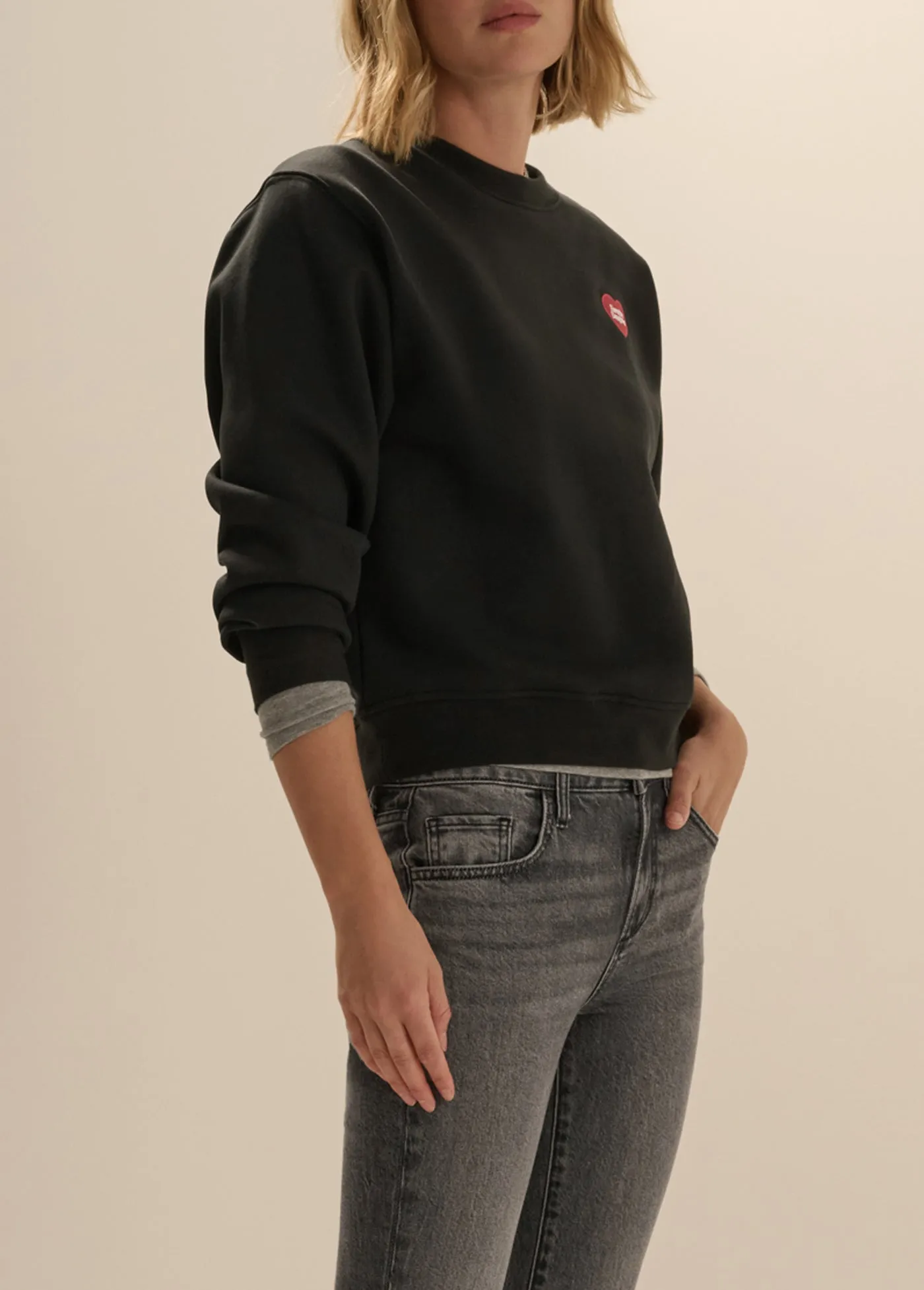THE EMBROIDERED FAVORITE DAUGHTER HEART SWEATSHIRT sold by Favorite Daughter product image thumbnail 4
