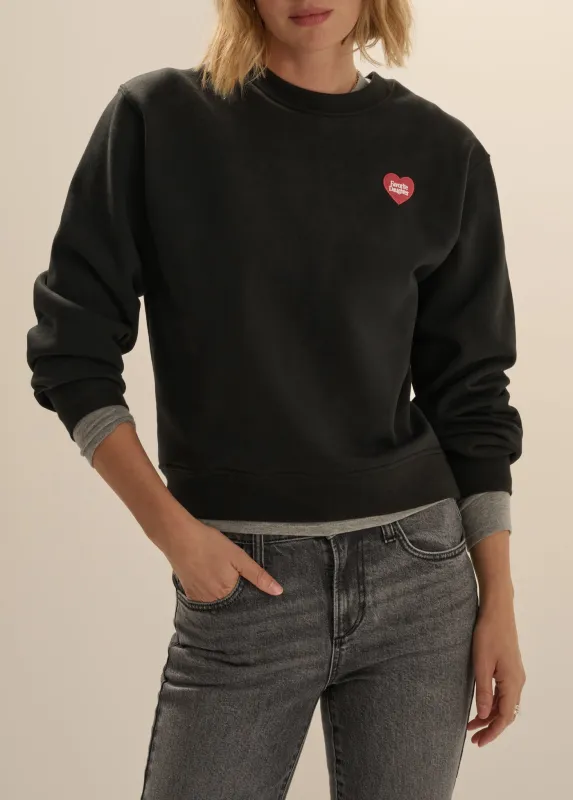 THE EMBROIDERED FAVORITE DAUGHTER HEART SWEATSHIRT made by Favorite Daughter