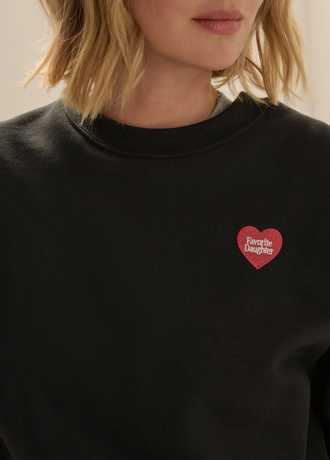 THE EMBROIDERED FAVORITE DAUGHTER HEART SWEATSHIRT sold by Favorite Daughter product image thumbnail 3
