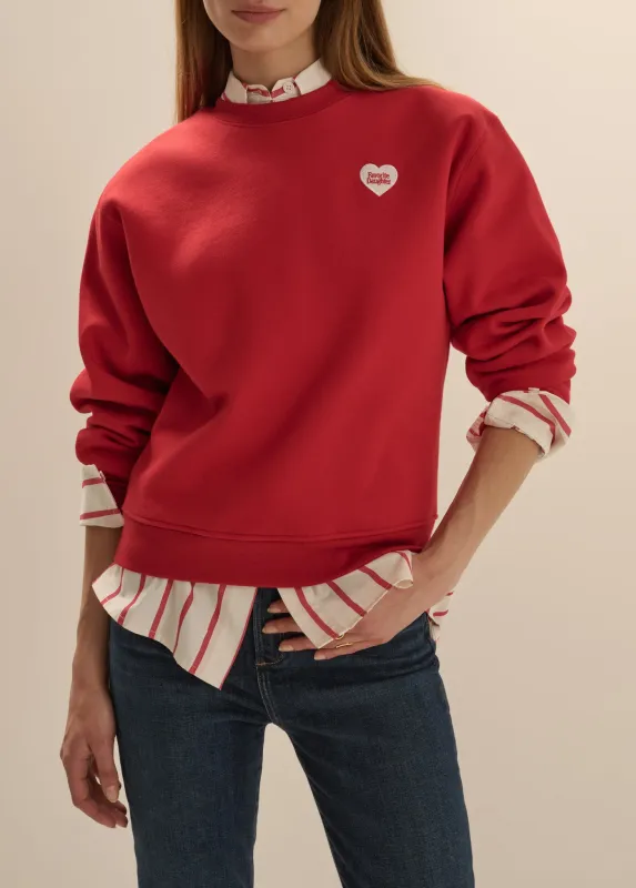 THE EMBROIDERED FAVORITE DAUGHTER HEART SWEATSHIRT made by Favorite Daughter