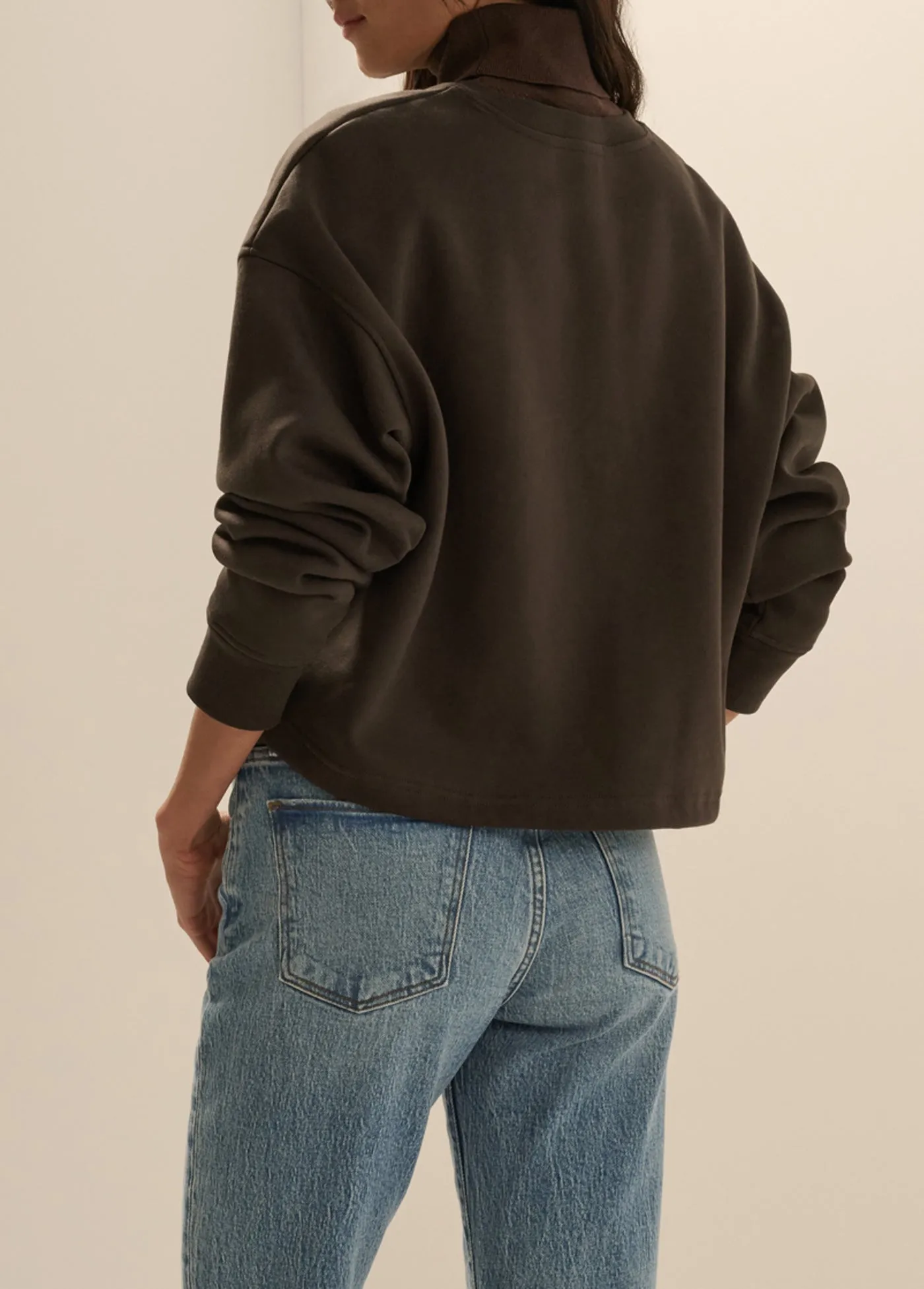 THE CROPPED SIGNATURE SWEATSHIRT sold by Favorite Daughter product image thumbnail 4