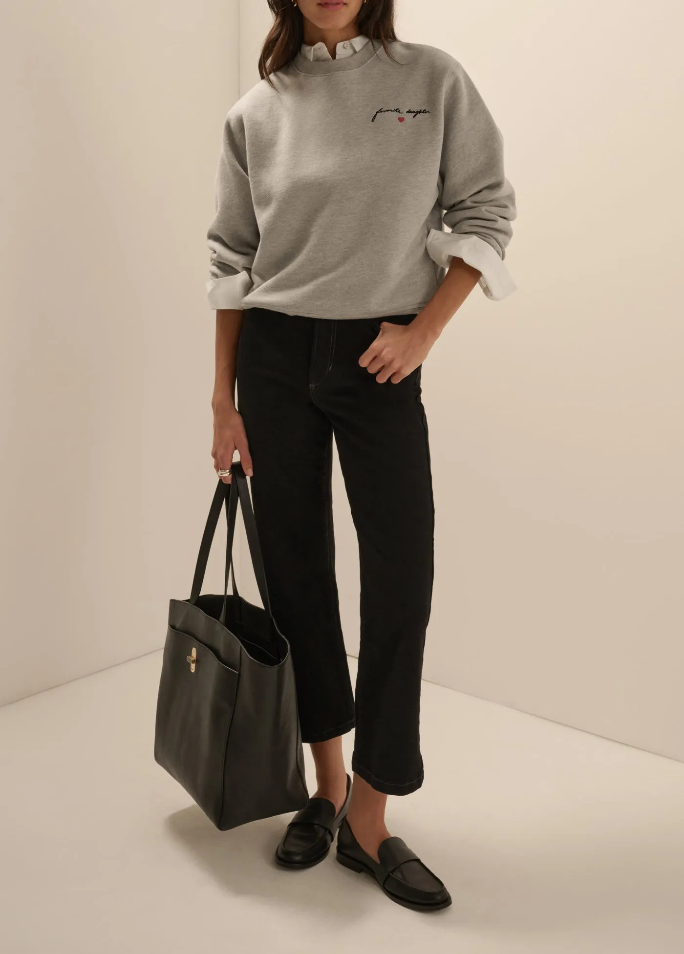 THE CROPPED SIGNATURE SWEATSHIRT sold by Favorite Daughter product image thumbnail 2