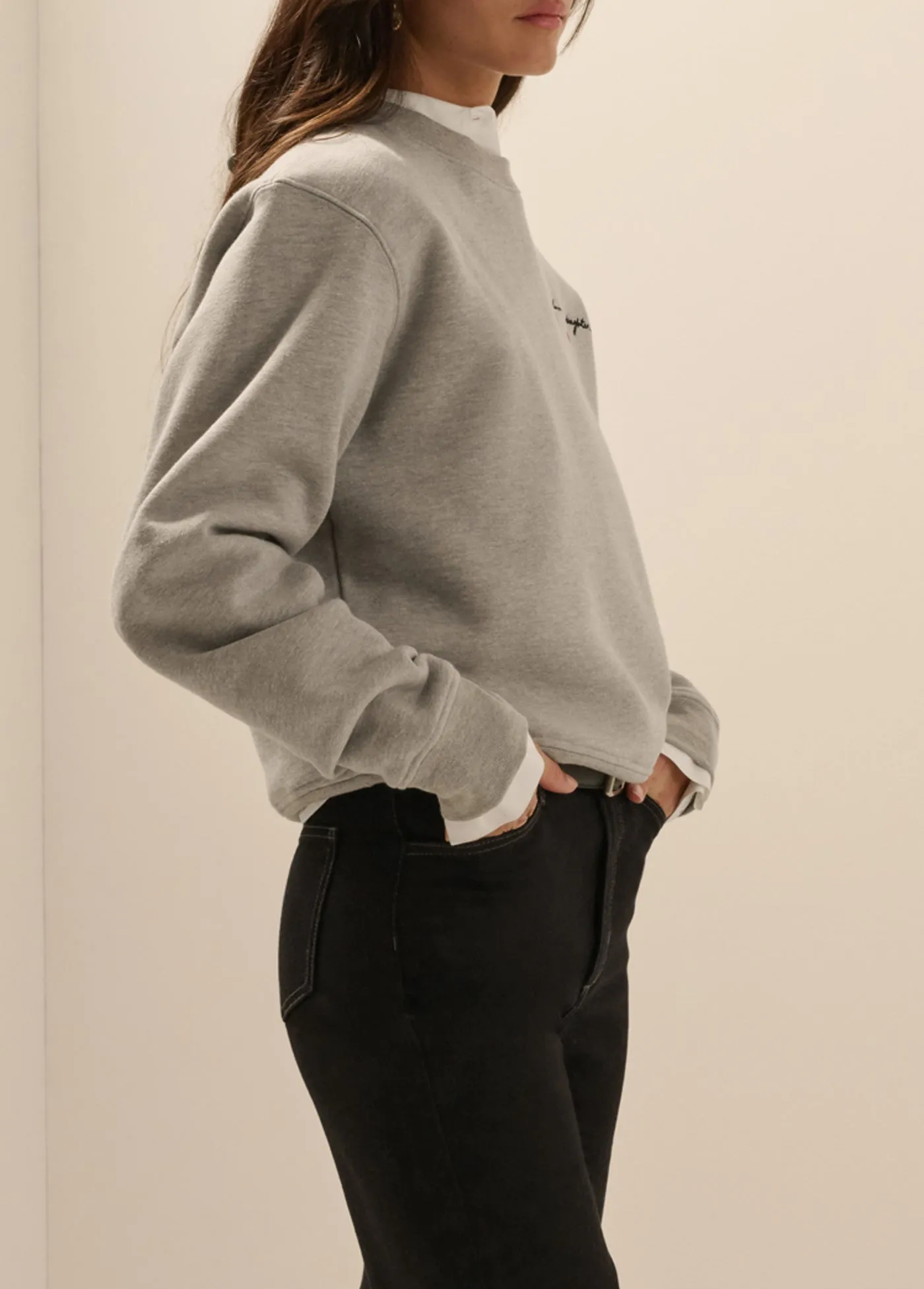 THE CROPPED SIGNATURE SWEATSHIRT sold by Favorite Daughter product image thumbnail 4